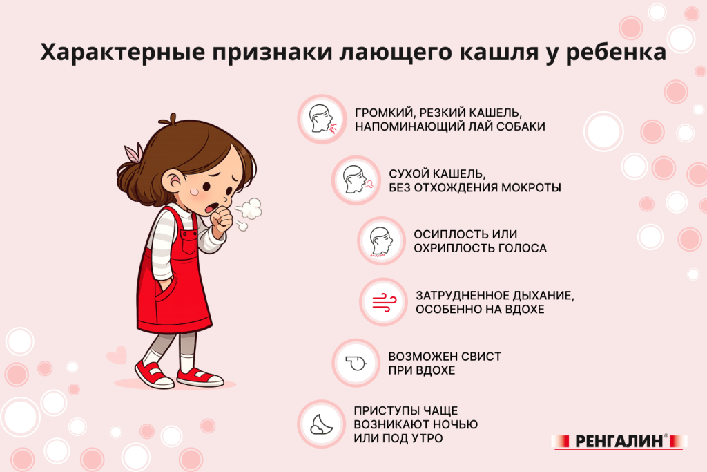 Лающий кашель у ребенка Ренгалин: Характерные признаки лающего кашля
